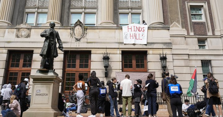 Columbia student protesters face expulsion after taking over campus building – National