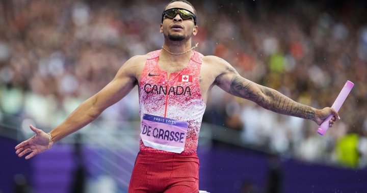 Canadian track star Andre De Grasse enjoying reception after latest Olympic medal